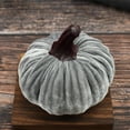 thumbnail image 3 of Kezqiaxn Mini Pumpkins 2Inch Halloween Fake Pumpkin Ornaments Artificial Cushaw Faux Autumns Fall Pumpkin Decoration for Party Christmas Home Harvests Thanksgiving Cloth Fruit Vegetable Gray, 3 of 3