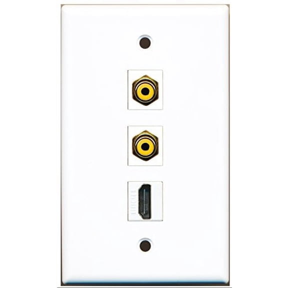 RiteAV - 1 Port HDMI 2 Port RCA Yellow Wall Plate