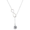 thumbnail image 1 of Delight Jewelry Silvertone Capital Letter - N - Pebble Disc - Silver tone Elegant Infinity Lariat Necklace, 1 of 4