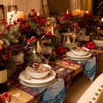 thumbnail image 5 of Table Runner Dresser Scarves Winter Christmas Snowman Snowflake Cotton Linen Burlap Table Cover Black Red Buffalo Plaid Table Runners for Family Kitchen Dining Holiday Party Banquet Decor, 5 of 5