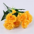 thumbnail image 3 of FENGGHAO Mothers Day Artificial Carnation Bouquet 2PC 10 Head Large Silk Flowers Blue Faux Carnations 38cm Long Stem Outdoor Home Wedding Decor, 3 of 6