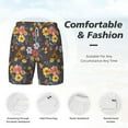 thumbnail image 6 of Picia Colorful Flowers with Butterfly pattern Mens Swim Trunks with Compression Liner Stretch Beach Shorts Quick Dry with Zipper Pockets No-Chafing Board Shorts-Small, 6 of 9