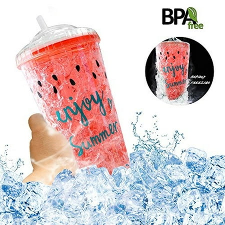 Frosty Mugs 16ozdouble Wall Gel Freezer Bottle Ice Cold Plastic Tumbler Cup With Lid And Straws Drinkware For Beverage Frosty Mugs 16ozdouble Wall Gel Freezer Bottle Ice Cold Plastic Tumbler Cup With Lid And Straws Drinkware For Beverage