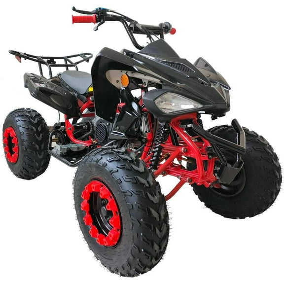 HHH 200cc Sports ATV with LED Headlights Automatic Transmission with Reverse, Big 23"/22" Tires! | Black