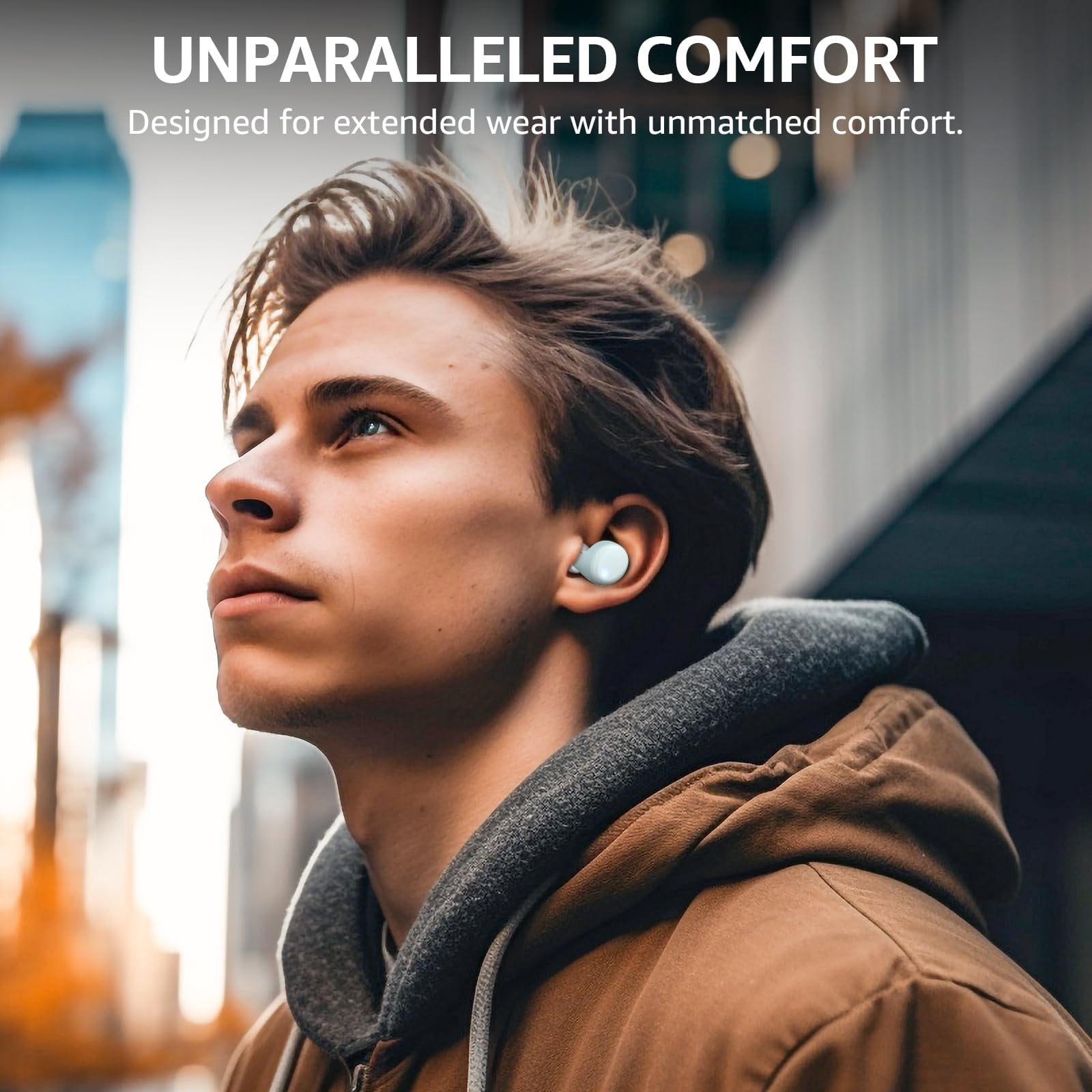 TOZO T6 Bluetooth Headphones Wireless Earbuds, 50H, AI Chat/Translation/Clear Mics, Stereo Bass, Wireless Charging, App-32EQ, IPX8 Waterproof Headphones, Blue