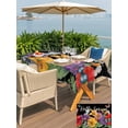 thumbnail image 5 of Outdoor Tablecloth with Umbrella Hole for Patio/Picnic/Party/Camping, Spring Flowers Waterproof Table Cloth Rectangle Table Cover Washable, Watercolor Country Colorful Floral Black (52"x 70"), 5 of 8