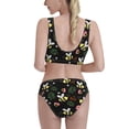 thumbnail image 3 of Daiia Bees printed 2 piece Swimsuit Bikinis for Women High Waisted Racerback Bathing Suits Summer Tummy Control Scoop Neck Swimwear-Small, 3 of 8