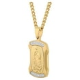 thumbnail image 3 of Mens 1/4 ctw Lab-Grown Diamond Gold-Tone Stainless Steel Virgin of Guadalupe Medallion Pendant Necklace, 3 of 5