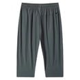 thumbnail image 3 of XAOFW Casual Summer Ice Silk Capri Pants For Women Stretch Breathable Elastic Waist Loose Fit Trousers For Daily Wear Comfortable Bottoms XXXXXXXL, 3 of 7