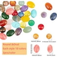 thumbnail image 6 of 40Pcs 20 Colors Mixed Gemstone 10mm Cabochons 14x10mm Oval Quartz Chakra Gemstone Natural Agate Cabochons Half Round Gemstone Cabochons Mixed Color for Jewelry Making, 6 of 6