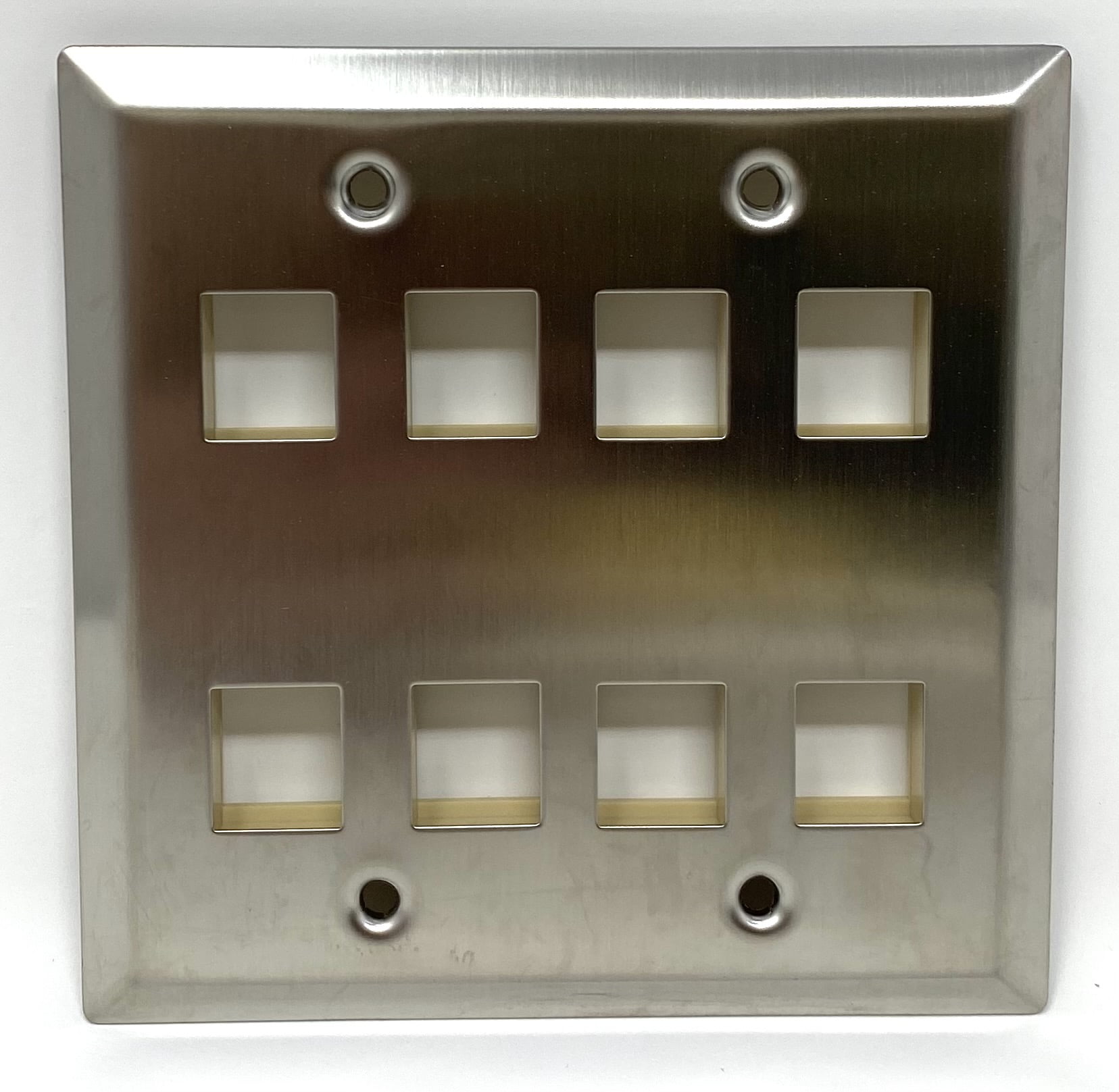 Keystone Wall Plate Double Gang 12Port White RiteAV 1 Piece Flush Wall