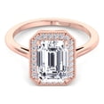 thumbnail image 4 of Havar - Vintage Emerald Cut Halo Moissanite Lab - Diamond Engagement Ring, 4 of 5