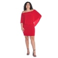 thumbnail image 5 of Plus Size Off the Shoulder Bodycon Mini Dress Ruffled Sleeve, 5 of 8