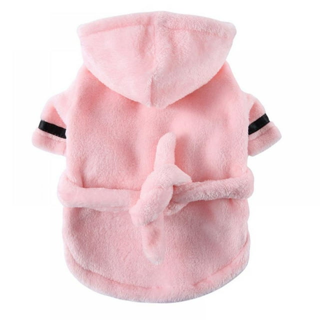 MesaSe Chien Peignoir Chiot Chien Serviette de Séchage Robe avec Capuche & Ceinture Facile à Porter Super Absorbant Animaux de Compagnie Séchage Manteau