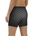thumbnail image 2 of Black Stripe Silver Boxer Briefs Novelty Underwear With Fly Underwear For Men, 2 of 7