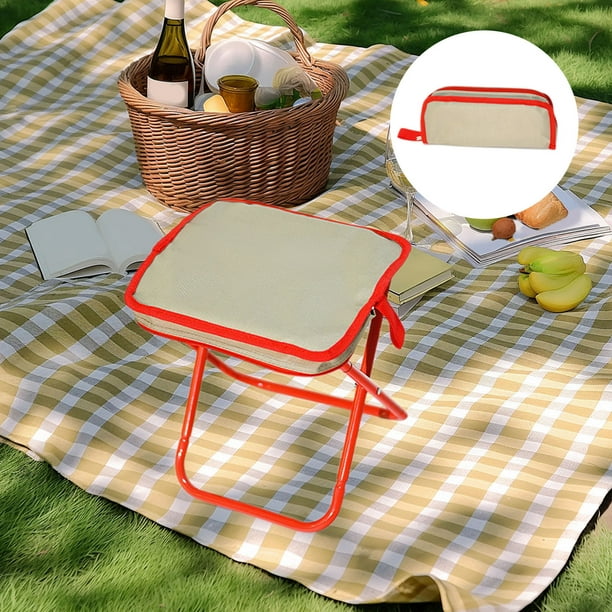 Fiudx Taburete Portátil, Silla Plegable Compacta, Asiento Pequeño y Resistente, Diseño Ligero de Tela Oxford, Ideal para Acampar Al Aire Libre, Ideal para Viajes y Senderismo, Incluye Bolsa de Almace