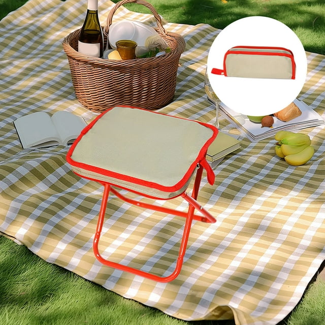 Fiudx Taburete Portátil, Silla Plegable Compacta, Asiento Pequeño y Resistente, Diseño Ligero de Tela Oxford, Ideal para Acampar Al Aire Libre, Ideal para Viajes y Senderismo, Incluye Bolsa de Almace
