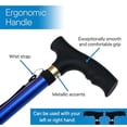 thumbnail image 2 of Foldable Walking Stick, Height Adjustable, Portable, T-Handle, Suitable for Elderly, Length 82-92 cm, Blue, 2 of 5