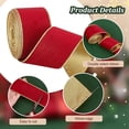 thumbnail image 3 of 10 Yards Velvet Wired Ribbon 2.5 Inch Dark Red and Gold Velvet Ribbon for Gift Wrapping Vintage Wide Wired Edge Ribbon, 3 of 9