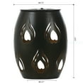 thumbnail image 2 of LuxenHome 6-Inch Black Fire Metal Solar Powered Outdoor Decorative Lantern, 2 of 6