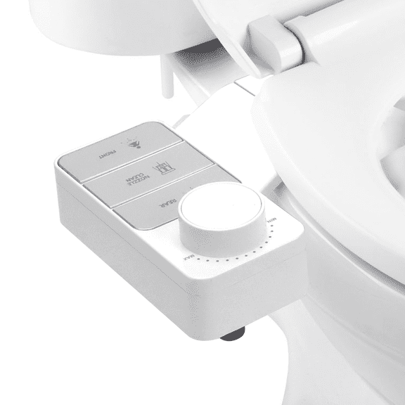 Beaquicy Self-Cleaning Non-Electric Water Bidet Toilet Seat Attachment with Dual Nozzles for Front and Rear Wash, Pressure Control