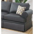 thumbnail image 5 of 2-Piece Sofa Set, Living Room Furniture Sets with Pillows and Rolled Armrest, Contemporary 2-Seater Sofa and 3-Seater Sofa Set, Charcoal Glossy Polyfiber Couch Sets for Living Room, Gray, 5 of 7