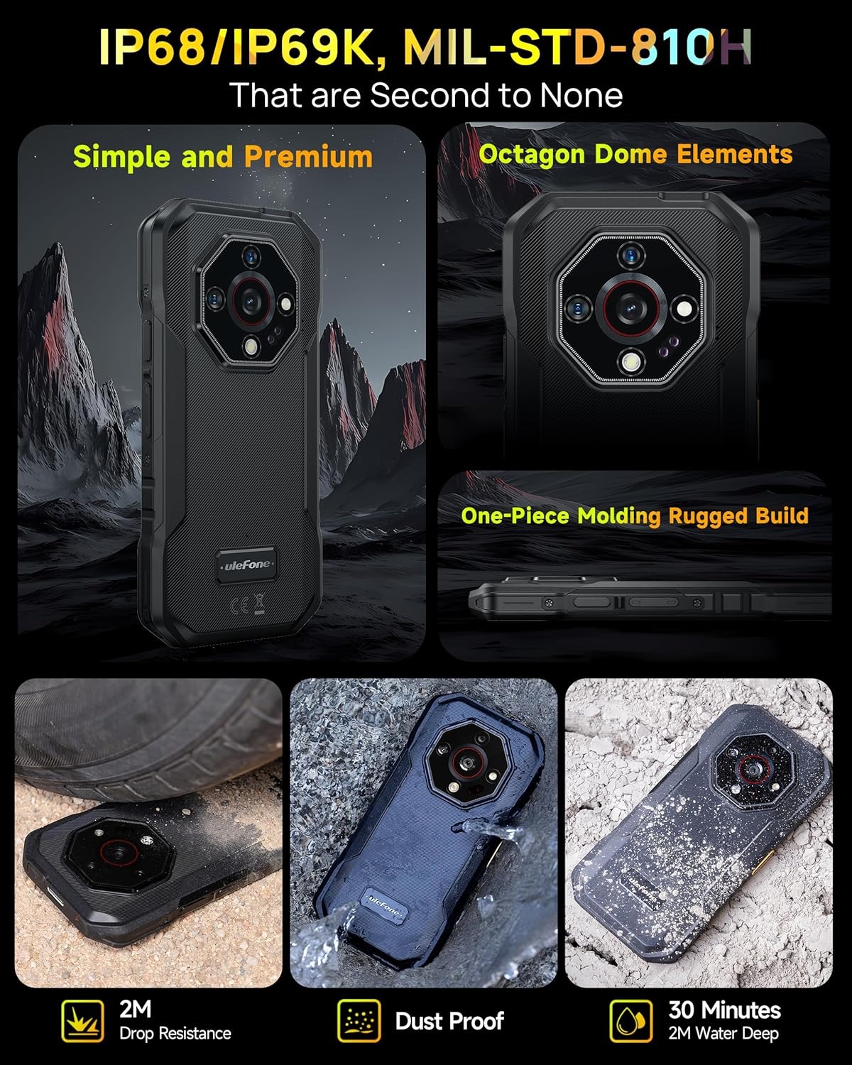 Ulefone Armor X32 Rugged Phone Unlocked, 12GB + 128GB