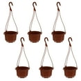 thumbnail image 5 of 6 Pack Hanging Macrame Plant Hangers with Indoor Flower Pots, 5 of 8