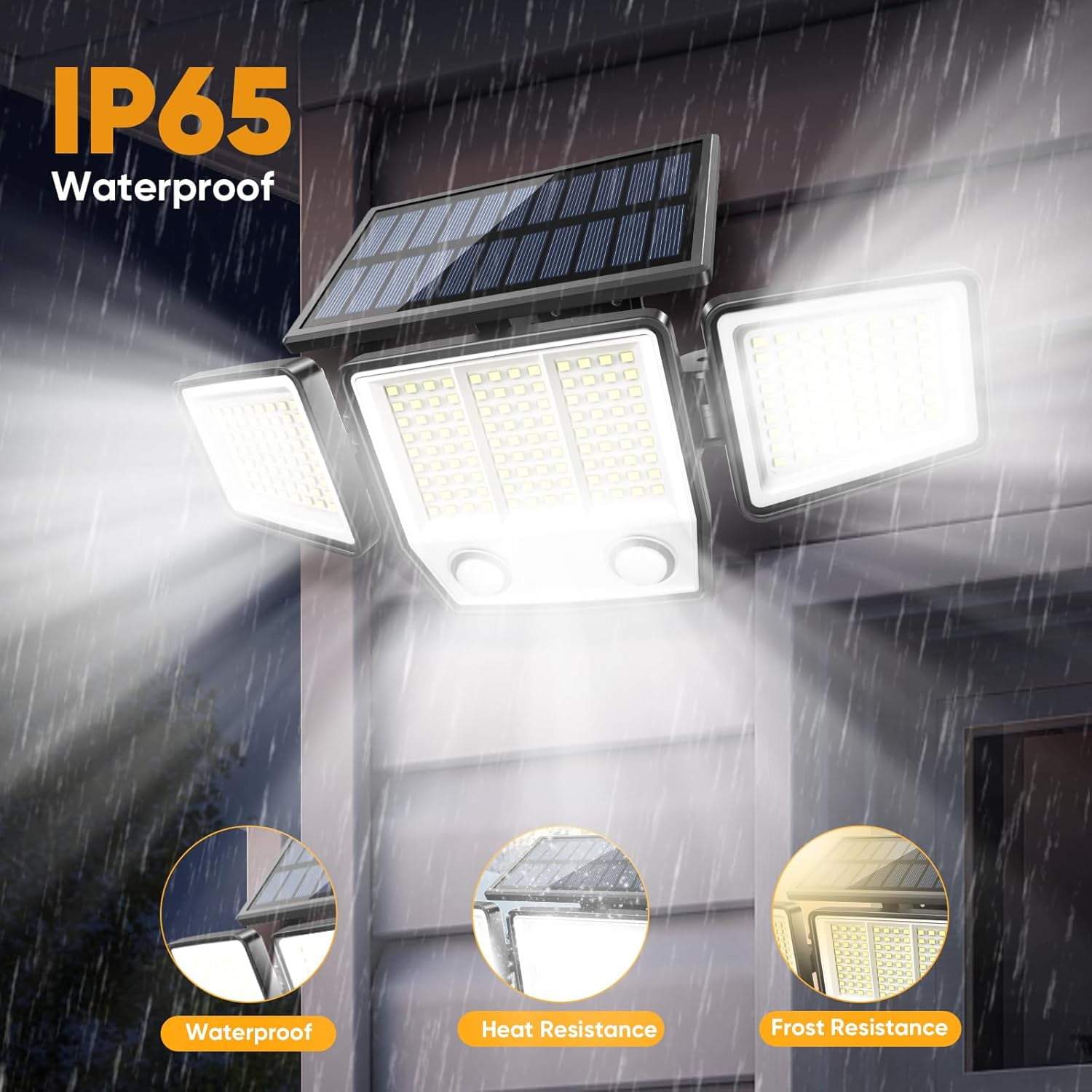 Solar Motion Sensor Outdoor Lights - Waterproof 3000LM 3 Modes Security Lights with 270 Illumination IP65 LED Solar Flood Wall Light for Garden Yard Patio Pathway (3 Pack)