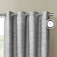 thumbnail image 3 of SUN+BLK Plimpton Textured Blackout Curtain Panel Pair with Grommets, Gray, 52"x84", 3 of 7
