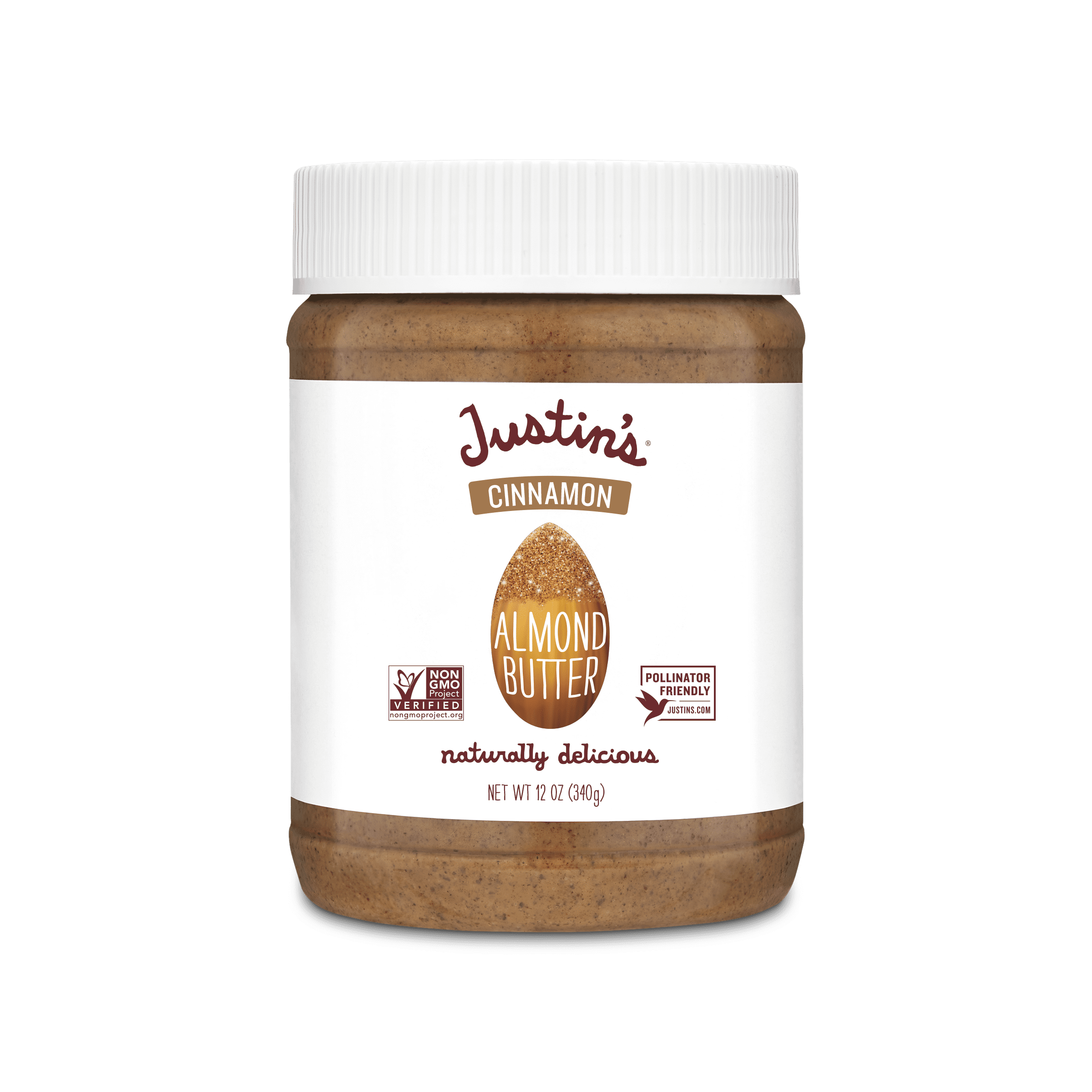 (6 pack) JUSTIN'S Cinnamon Creamy Almond Butter Spread, 12 oz Jar
