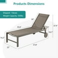 thumbnail image 3 of Walsunny 2pcs Patio Outdoor Chaise Lounge Chair with Wheels for Outside Aluminum Adjustable Angle Lounge Chair Set Brown, 3 of 8