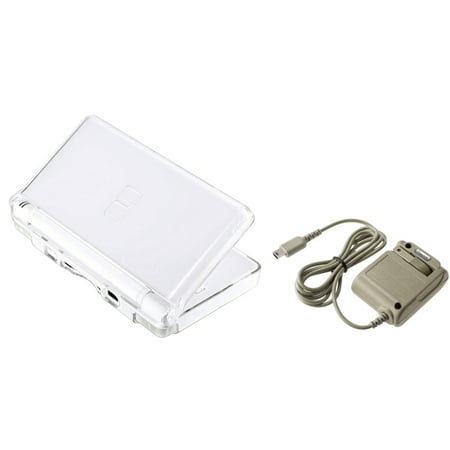 Insten Home Travel Wall Charger+Crystal Hard Skin Case For Nintendo NDSL NDS DS Lite