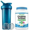 Orgain Organic Vegan Plant Based Protein Powder, Creamy Chocolate Fudge (1.02 LB) with BlenderBottle Classic V2 28-Ounce Shaker Bottle for Protein Shakes, White and Bonus Nutrition Basics Whisk Ball