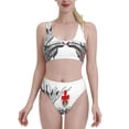 thumbnail image 2 of Picia Moose Kissing Under Mistletoe Women's High Waisted Bikini Scoop Neck Swimsuit Two Pieces Bathing Suit-, 2 of 8