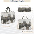 thumbnail image 6 of FORMRS Womens Corduroy Tote Bag Crossbody Shoulder Handbag with Pocket, Gray Hexagons, 6 of 7