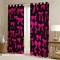 thumbnail image 2 of Erosebridal Cartoon Bow Tie Curtains and Drapes (38Wx54L),Bowknot Stars 30%-50% Blackout Curtains for Bedroom,Black Pink Curtains Pack of 2 (38Wx54L),Female Bedroom Decor, 2 of 6