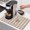 Brown, variant on Mint Green Checks Dish Drying Mats for Kitchen Counter, Gingham Plaid Abstract Modern Minimalist Absorbent Coffee Bar Mat with Non-slip Rubber Backed Quick Drying Dish Rack Pad 16"x18"