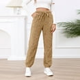 thumbnail image 2 of Women's Fuzzy Fleece Jogger Sweatpants Comfy Stretch High Waisted Workout Yoga Track Pants Casual Loose Drawstring Lounge Pajamas Trousers, 2 of 7