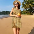 thumbnail image 3 of Xecao Robe Rétro Palmier pour Femmes Robes d'Été Décontractées Robes de Plage Sans Manches Robe Évasée avec Poches, 3 of 7