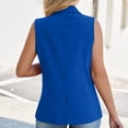 thumbnail image 3 of longantii Womens Summer Blazers Classy Sleeveless Collared Blazer Vest Slim Fit Work Suit Single Button Wear with Pockets Blue S, 3 of 5