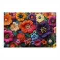 thumbnail image 4 of Hearth & Gear 3D Floral Print Doormat Set Modern Bath Rug And Entryway Carpet With High Absorbency Machine Washable Floor Mat For Bathroom Front Door Indoor D Throw Blankets for Couch Styles Blanket, 4 of 4