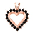 thumbnail image 2 of AoneJewelry 1 Carat Heart-Shaped Black Diamond Pendant in 10k Rose White & Yellow Gold, 2 of 4
