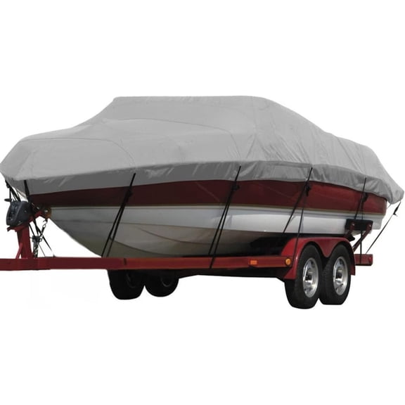 HetayC Boat Cover,20ft-22ft Heavy Duty 600D Waterproof Boat Cover,Fit V-Hull Tri-Hull Fishing Ski Pro-Style Bass Boats, Full Size (Model E: Fits 20'-22'L X 100" Beam Width, Grey)
