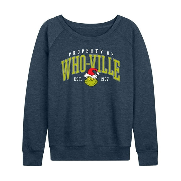 Dr. Seuss - The Grinch - Whoville Collegiate - Women's French Terry Pullover Sweatshirt