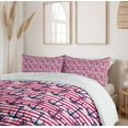 thumbnail image 6 of Ambesonne Harbour Stripe Duvet Cover Sets, Blue Anchors, 2-King, Dark Blue Magenta White, 6 of 7