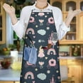 thumbnail image 6 of Dark Blue Princess Castle Pattern Apron-Garden Aprons for Women with Pockets-Cotton Linen Waterproof Kitchen Cooking Gardening Aprons Adjustable for Kitchen,Cooking,BBQ and Salon 33x27 Inch, 6 of 7