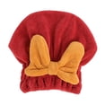 thumbnail image 2 of 3xToalla Para Secar El Cabello, Gorro Para La Cabeza, Gorro De Baño, Toalla De Baño Para Cabello Rizado, Pelo Largo, Rojo, 2 of 8