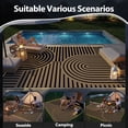 thumbnail image 3 of VUNATE Outdoor Rug with LED Strip Lights 8'x10' Waterproof Reversible Patio Rug Plastic Straw Lightweight Indoor Outdoor Rug for RV Camping Deck Balcony Boho Porch Decor Black and Brown, 3 of 8