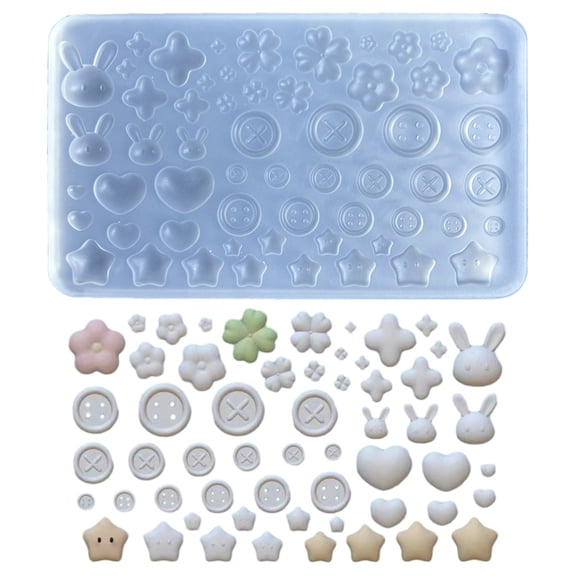UNTERING Button mold Silicone Mold Button Accessories Mould Unique Epoxy Resin Moulds Jewelry Making Tool for Enthusiasts